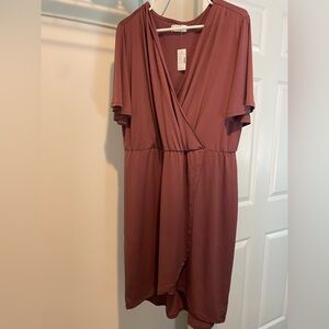 Mauve mid-length Wrap Dress. Size XXL.